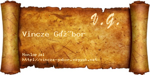 Vincze Gábor névjegykártya